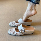 Damen modische Clogs mit dekorativen Schnallen und atmungsaktivem Netzdesign R&B