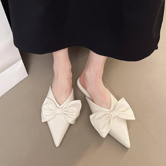 Damen elegante Mules mit verziertem Schleifenakzent R&B