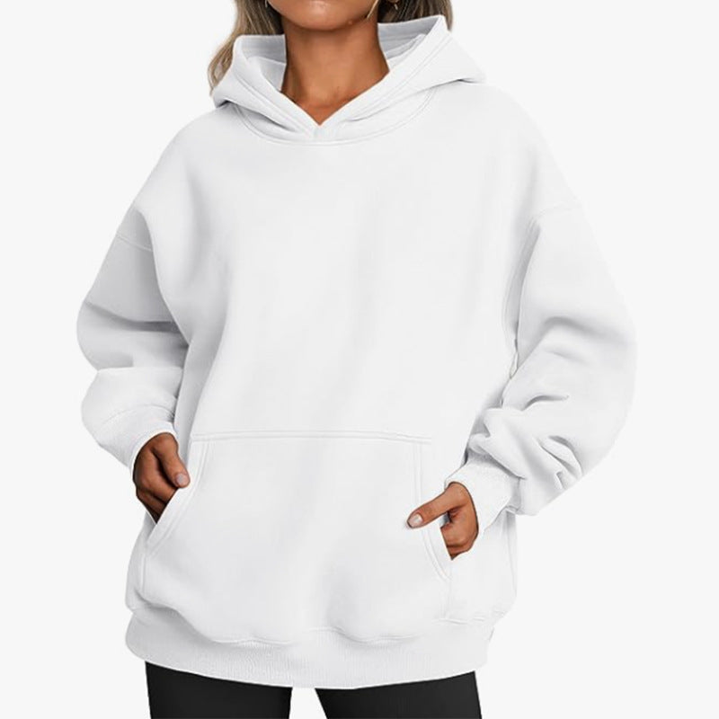 Damen Übergrößen Kapuzenpullover mit praktischen Taschen undlässigem Schnitt R&B
