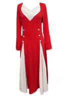 Damen Elegantes Midi-Kleid mit asymmetrischem Saum und stylischen Knopfdetails