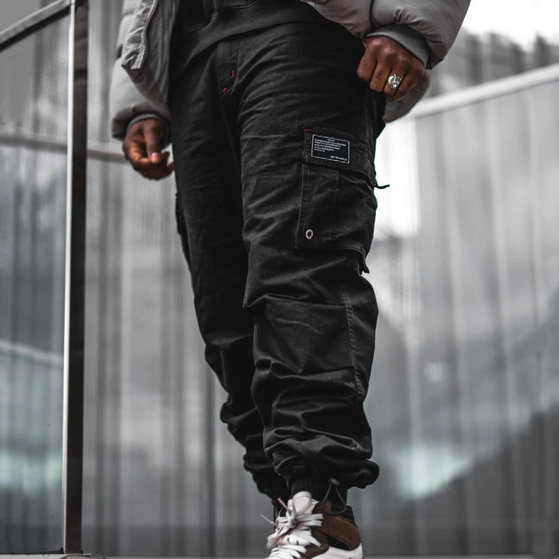 Herren Cargo-Hose mit multifunktionalen Taschen und verstellbarem Kordelzug R&B