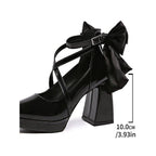 Damen elegante High Heel Schuhe mit Riemen und Schleifenverzierung R&B