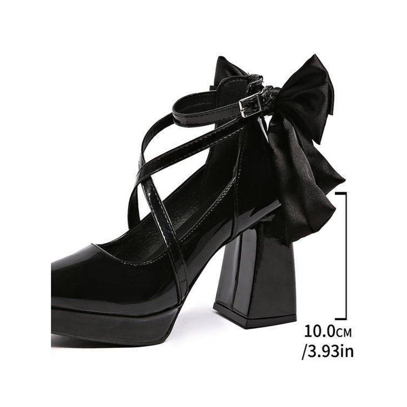 Damen elegante High Heel Schuhe mit Riemen und Schleifenverzierung R&B