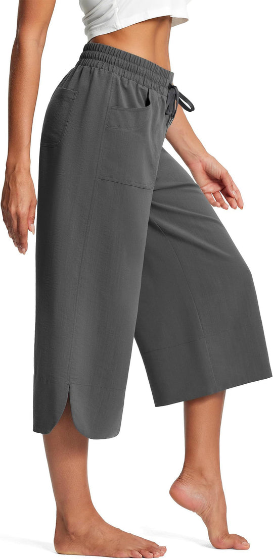 Damen bequeme Culotte mit elastischem Bund und praktischen Taschen R&B