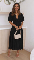 R&B | Taillierter Midikleid