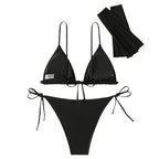 Damen Triangel-Bikini mit transparenten Ärmeln