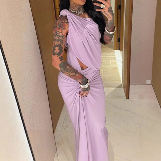 Damen Elegantes Wickeldress mit asymmetrischem Schnitt und Rüschendetails R&B