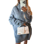 Damen lässiger Strickpullover mit voluminösen Ärmeln und feiner Struktur R&B