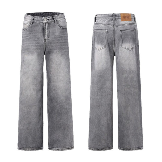 Damen Weite Jeanshose im lässigen Vintage-Stil mit hohem Bund R&B