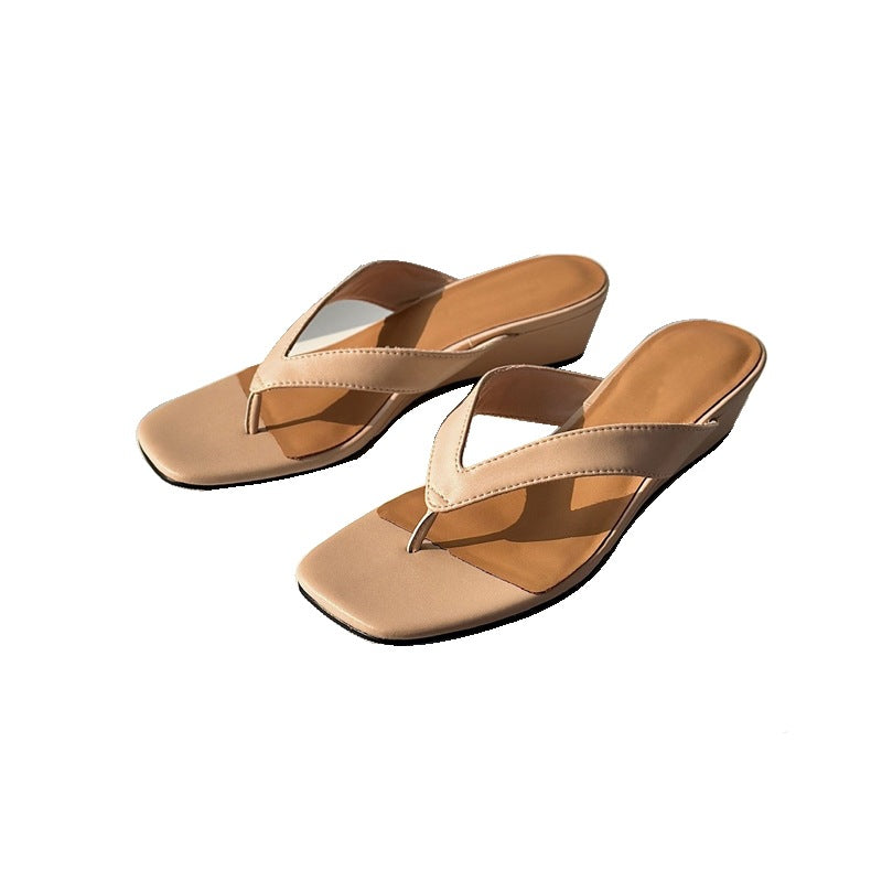 Damen Bequeme Wedgesandalen mit modischem Zehenstegdesign