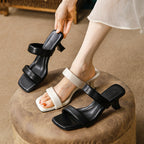 Damen modische Sandalen mit elegantem Blockabsatz und verstellbaren Riemen