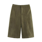 Damen weite Culotte mit eleganter Veloursstruktur und praktischen Taschen R&B