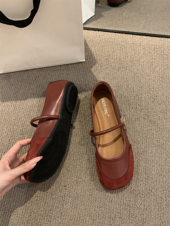 Damen elegante Mary Jane Ballerinas mit modischem Riemchen und bequemer Innenpolsterung R&B