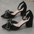 Damen elegante Slingback-Pumps mit funkelnden Schleifendetails R&B