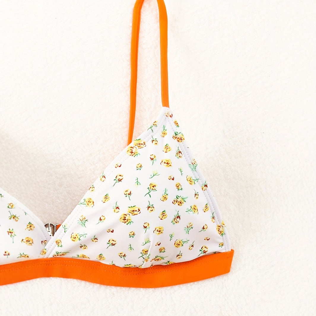 Damen Blumenmuster Bikini mit raffinierter Schnittführung R&B