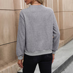 Damen eleganter Pullover mit asymmetrischem Ausschnitt und Knopfdetails R&B