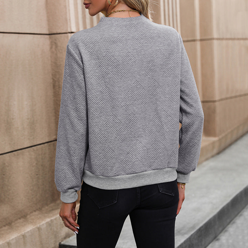 Damen eleganter Pullover mit asymmetrischem Ausschnitt und Knopfdetails R&B