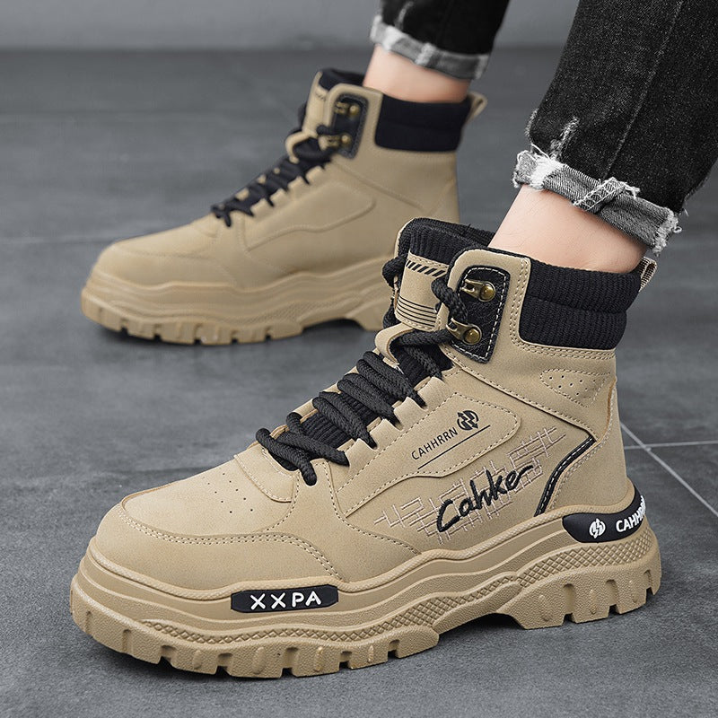 Damen trendige und robuste High-Top Boots mit gepolsterter Knöchelpartie und rutschfester Sohle R&B