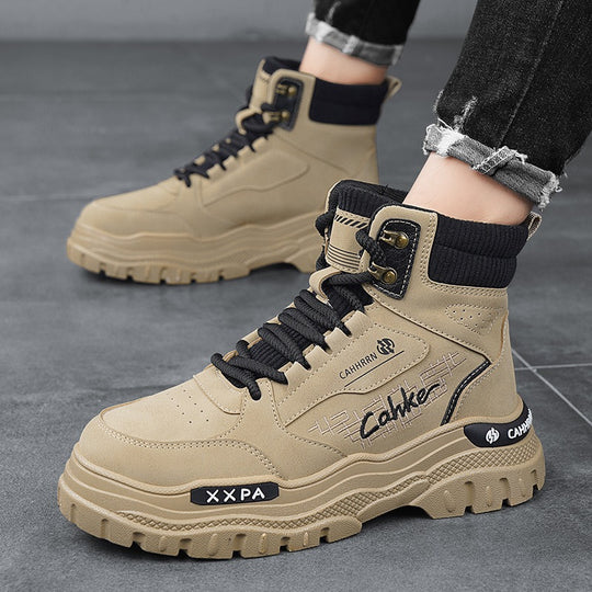 Damen trendige und robuste High-Top Boots mit gepolsterter Knöchelpartie und rutschfester Sohle R&B