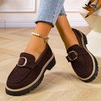 Damen Mokassins mit trendigem Schnallen-Design und rutschfester Profilsohle R&B