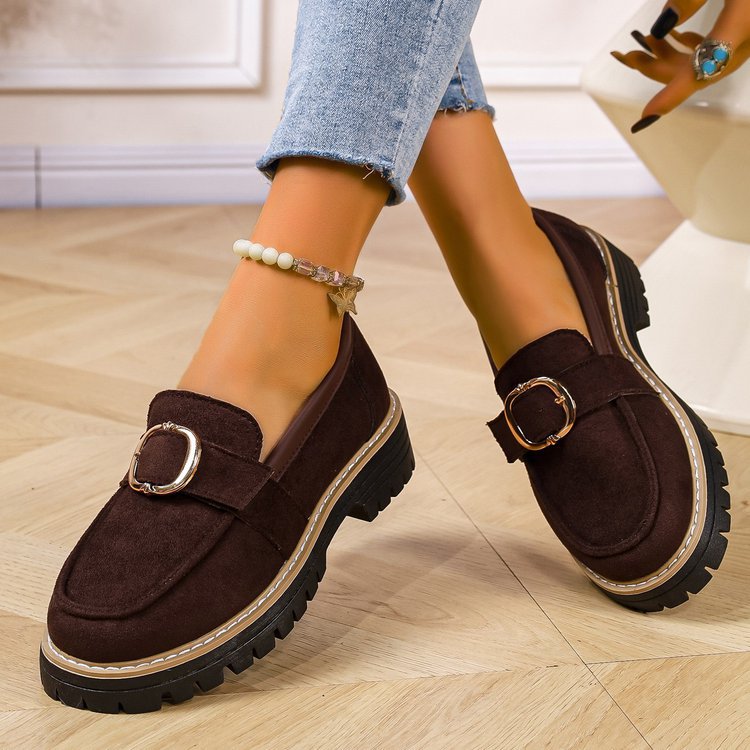 Damen Mokassins mit trendigem Schnallen-Design und rutschfester Profilsohle R&B
