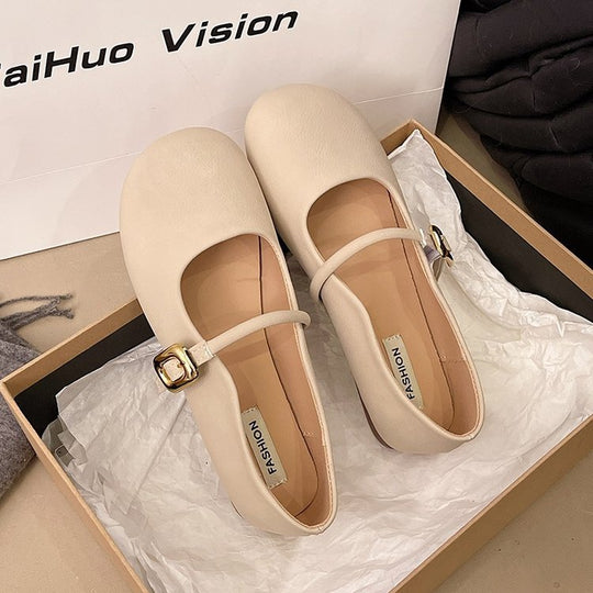 Damen Ballerinas mit dekorativem Riemchen und eleganter Schnalle R&B