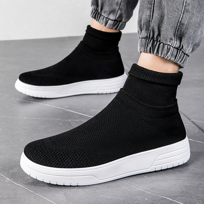 Damen Sportliche Stricksneaker mit elastischem Knöchelschutz und rutschfestem Profil R&B