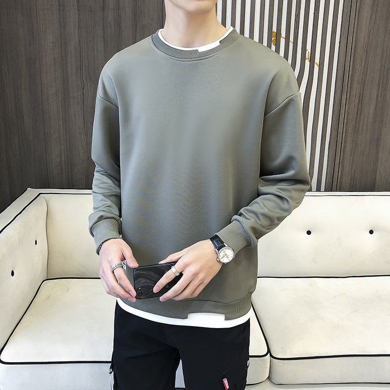 Herren lässiger Sweatshirt mit kontrastierendem Saum R&B