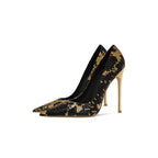 Damen spitzen Stiletto-Pumps mit Schlangenleder-Design R&B