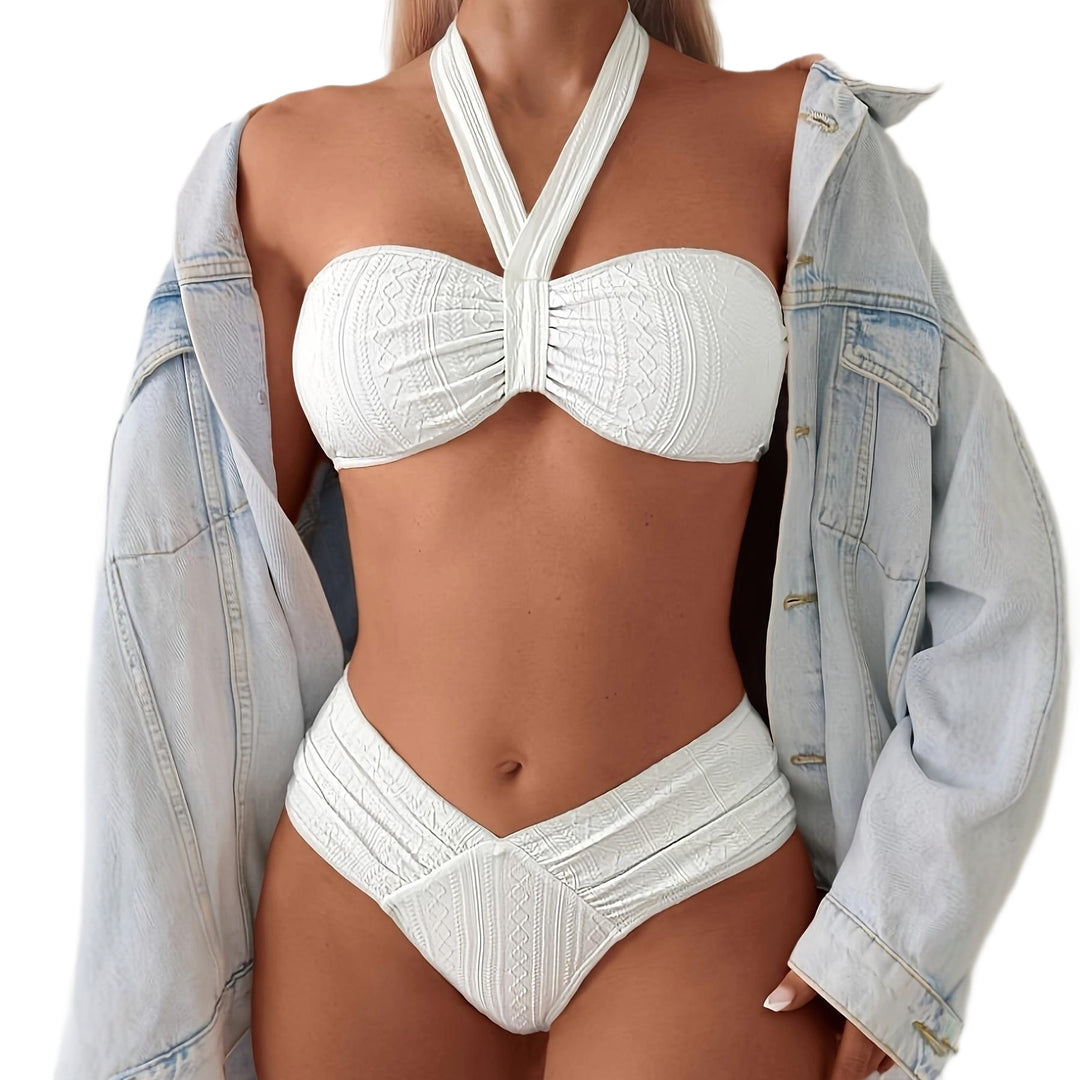 Damen Bandeau-Bikini mit innovativem Wickel-Design und figurschmeichelndem Schnitt R&B
