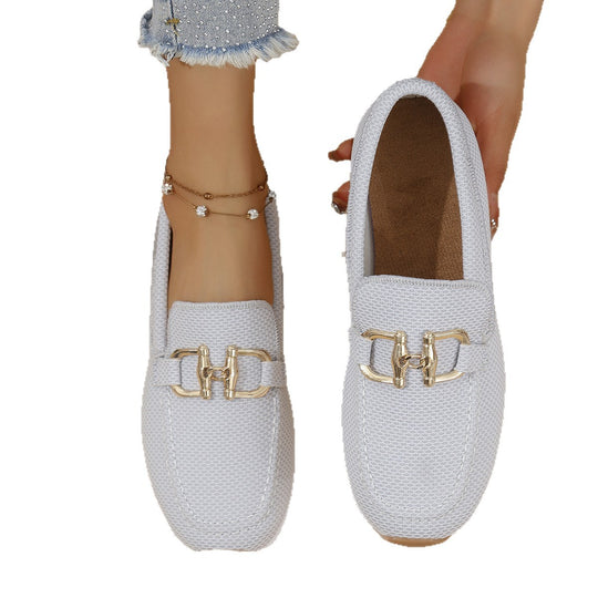 Damen Komfortable Slip-Ons mit atmungsaktivem Mesh-Obermaterial und stilvollen Schnallen R&B