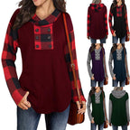 Damen Casual Pullover mit asymmetrischem Kragen und gestreiften Ärmeln R&B