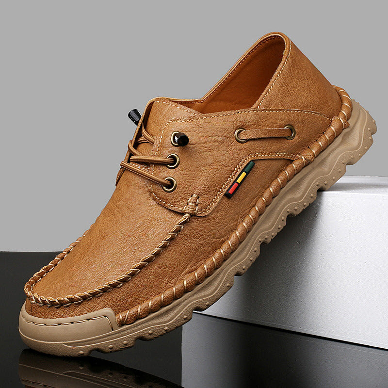 Herren Freizeit-Leder-Sneaker mit handgenähter Verarbeitung R&B