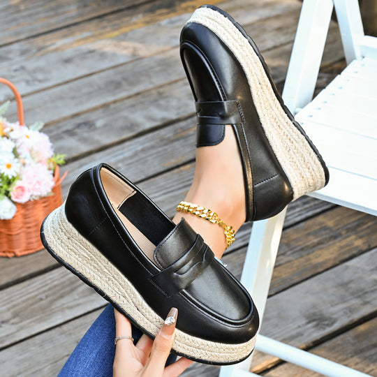 Damen Mokassins mit modischem Plateau und geflochtenem Detail R&B