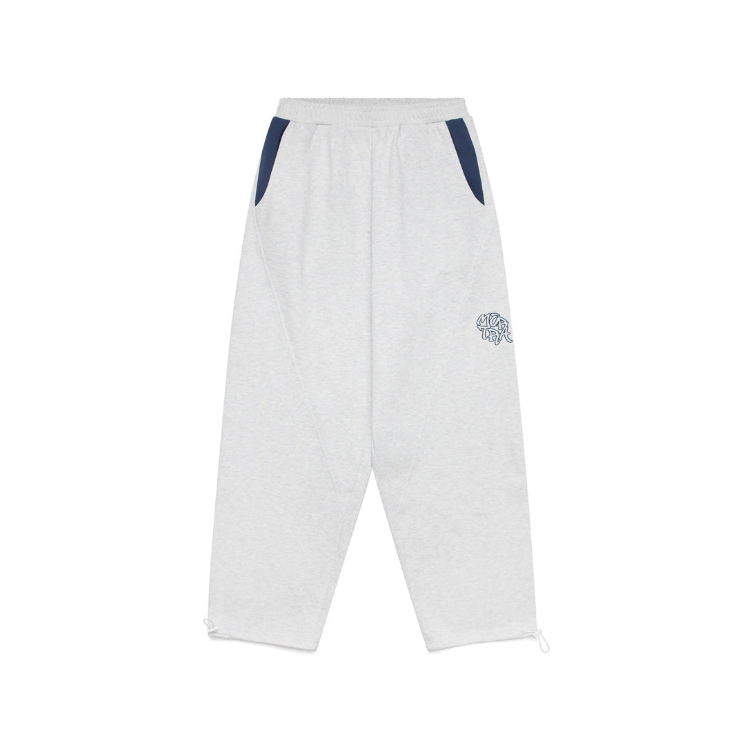 Damen nan verkürzte Joggerhose mit elastischem Komfortbund, seitlichen Kontrast-Taschen und verstellbarer Saumkordel R&B