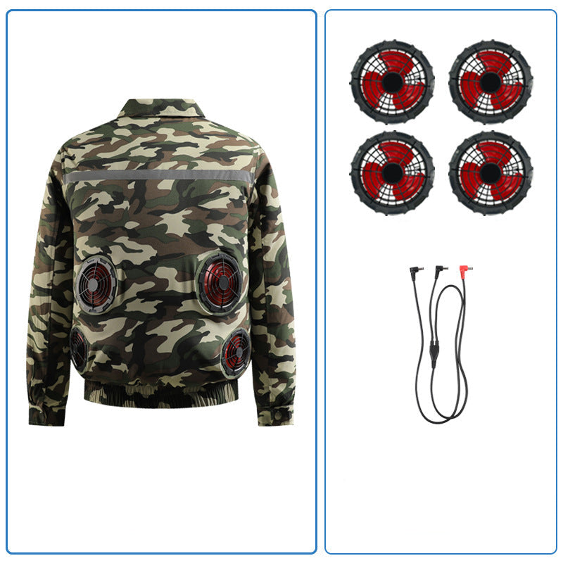 Unisex nan leichte Arbeitsschutz-Kühljacke mit vier integrierten Lüftern, atmungsaktivem Meshfutter und elastischem Saum R&B