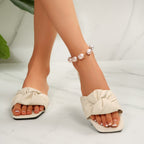 Damen elegante Pantoletten mit kunstvollem Knoten-Design R&B