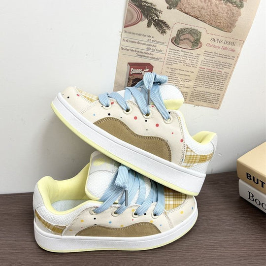 Damen Sportliche Sneakers mit innovativem Plaid-Design R&B