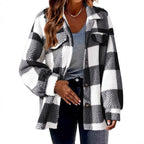 Damen Pelz-ähnliche Karomuster Jacke R&B