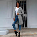 Damen Strickjacke mit Kapuze und eleganten Zopfmuster