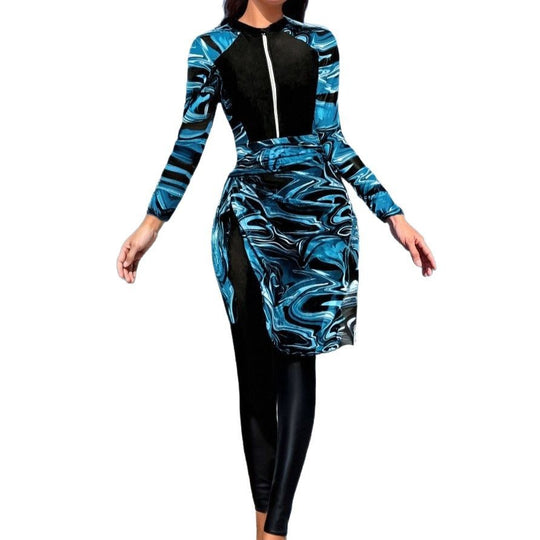 Damen Sportlicher Surfanzug mit Wickelrock R&B
