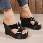 Damen platform-pantoletten mit verstellbarem Riemendesign und rutschfester Sohle