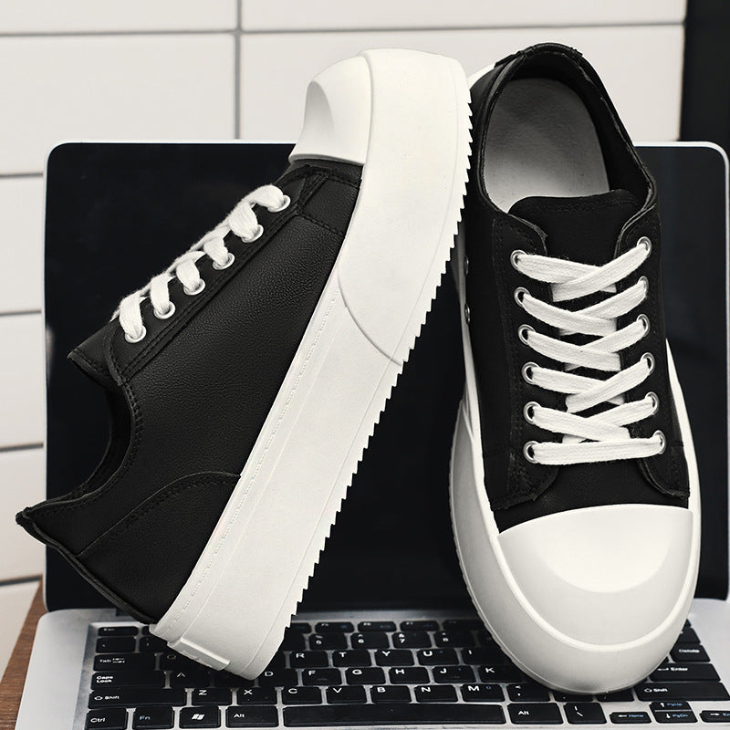 Damen modische Plattform-Sneaker mit lackiertem Obermaterial und klassischem Schnürsystem
