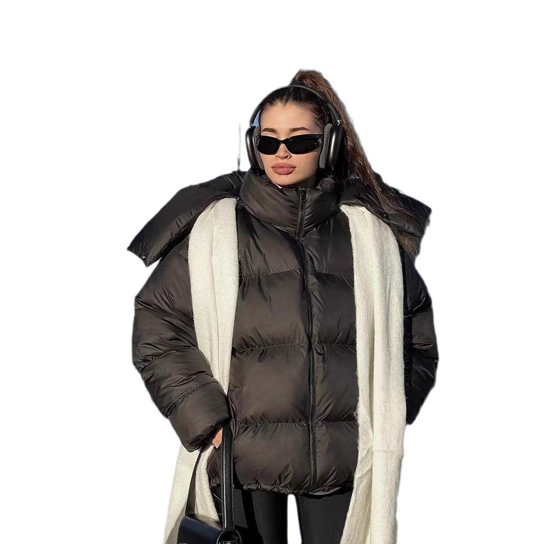 Damen gefütterte Outdoor-Jacke mit hochgeschlossenem Kragen und gestepptem Design R&B