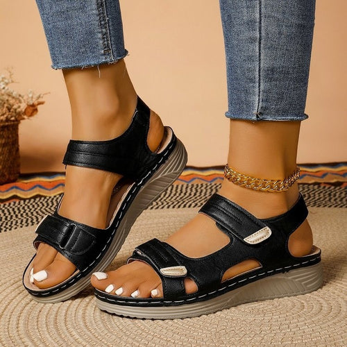 Damen Komfortable Sandalen mit verstellbarem Riemendesign und anatomischem Fußbett R&B