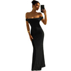 Damen Elegantes Off-Shoulder Maxikleid mit figurbetontem Schnitt R&B