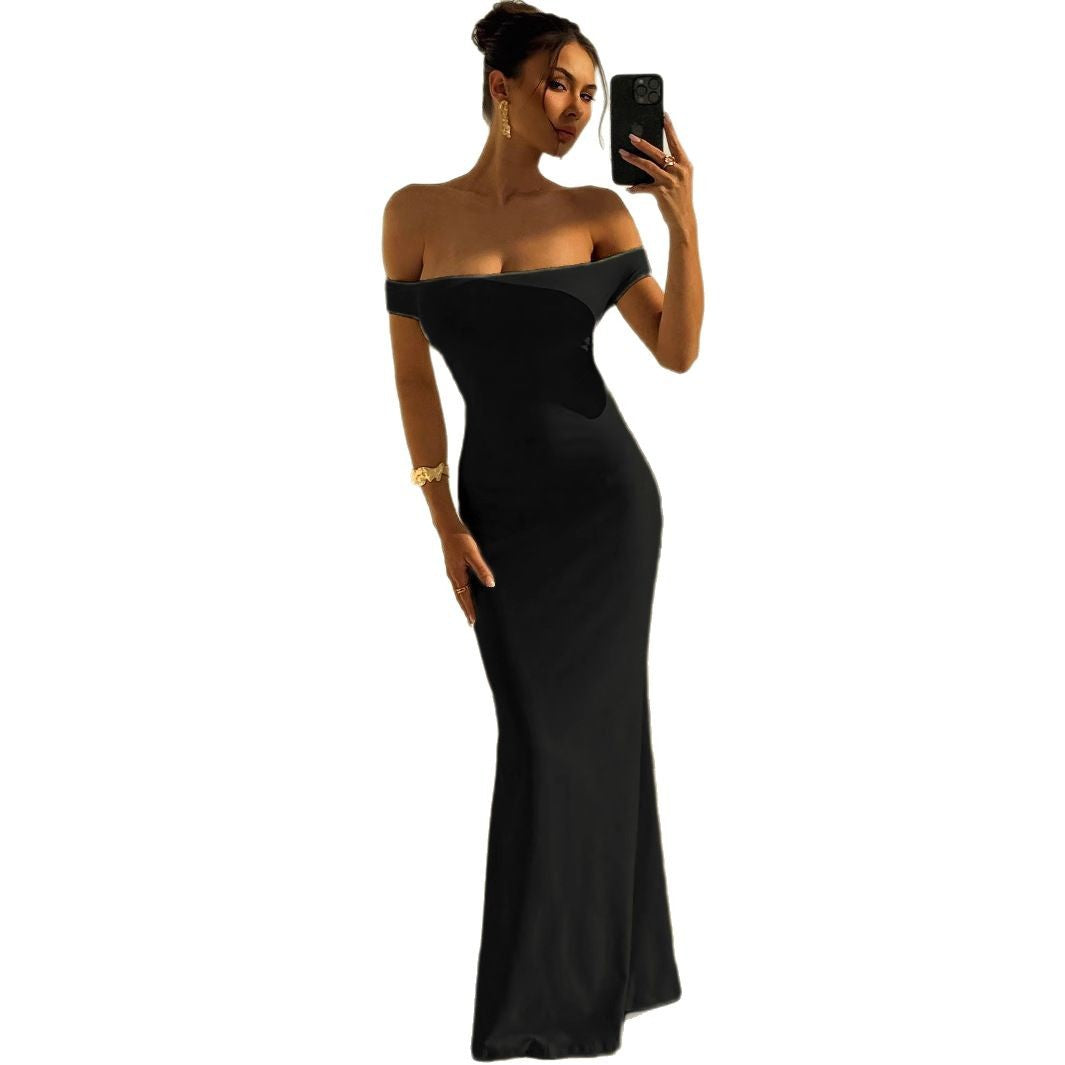 Damen Elegantes Off-Shoulder Maxikleid mit figurbetontem Schnitt R&B