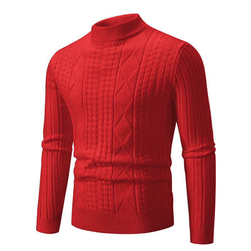 Herren eleganter Strickpullover mit modernem Zopfdesign R&B