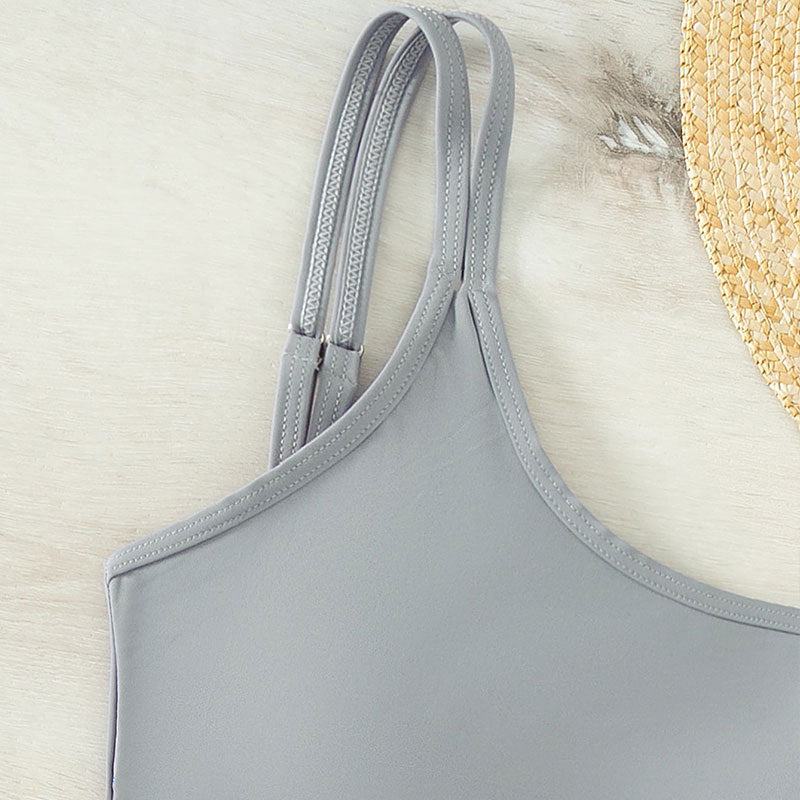 Damen asymmetrischer Cut-Out Einteiler Badeanzug