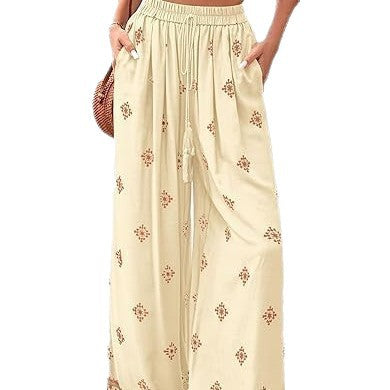 Damen weite Sommerhose mit Boho-Muster R&B